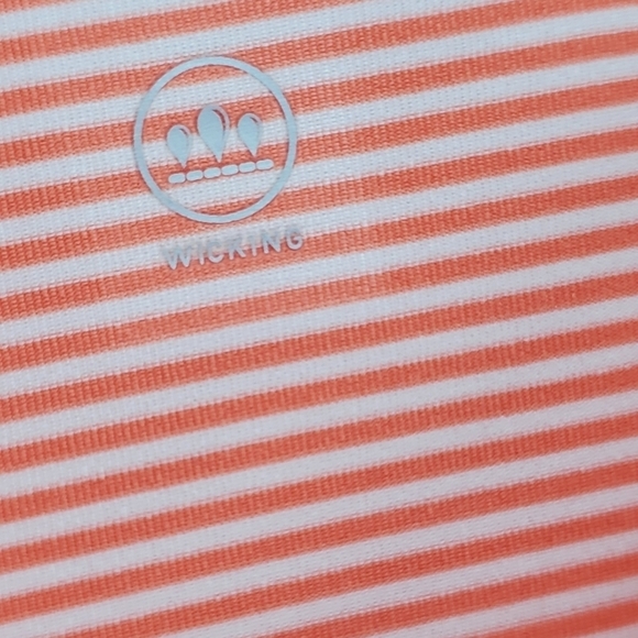 RLX Ralph Lauren Golf Polo Shirt Orange Wht Micro Stripe XL Performance Wicking - Picture 12 of 13
